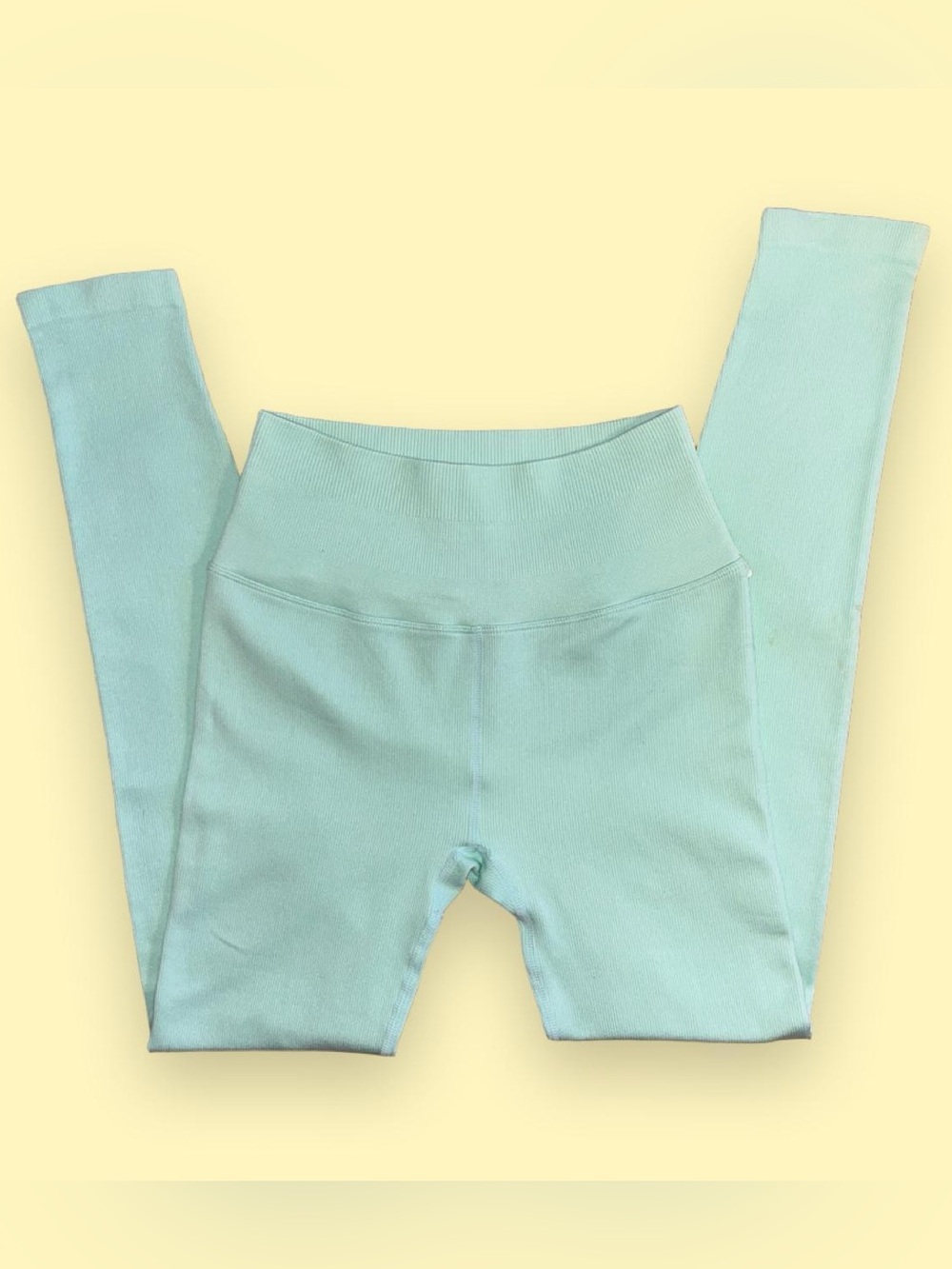 Spiritual Gangster Ribbed High-Waist Leggings - Mint